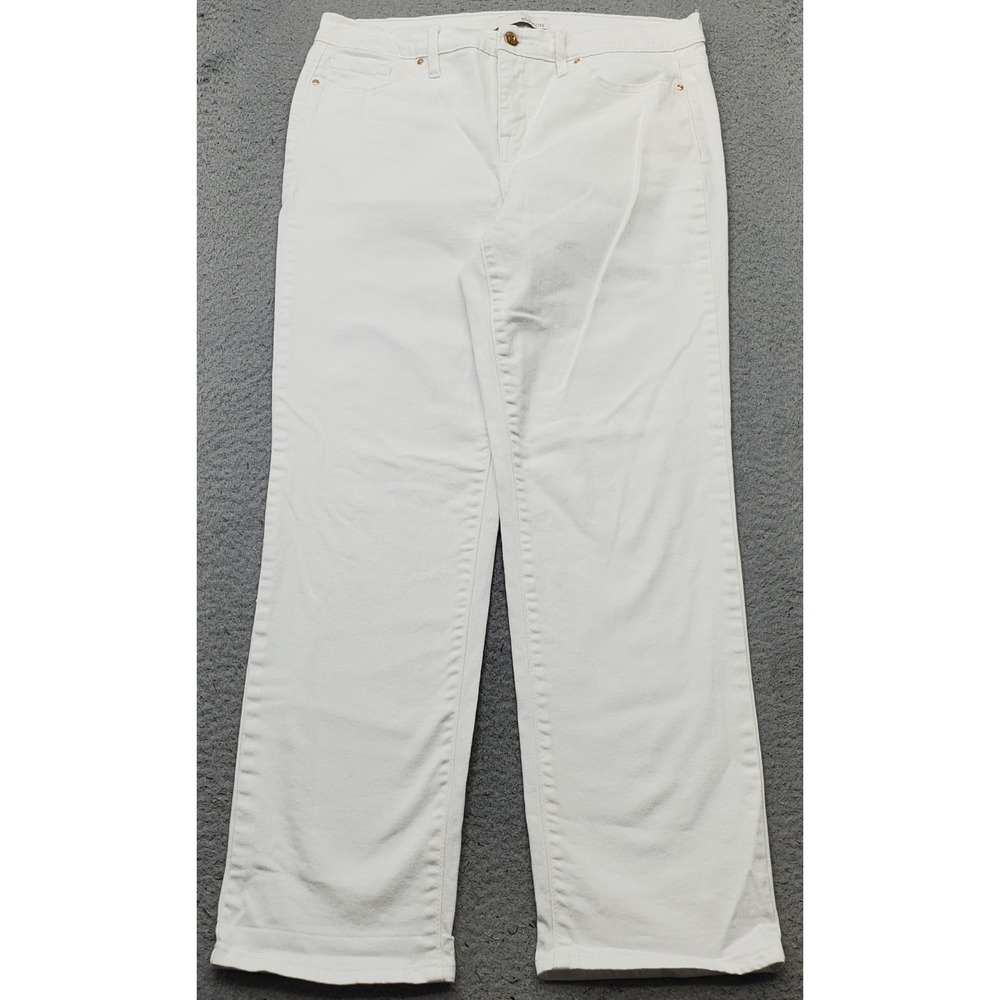 Ella Moss Jeans Women 10 White Denim Light Wash Straight Leg 5 Pocket Streetwear